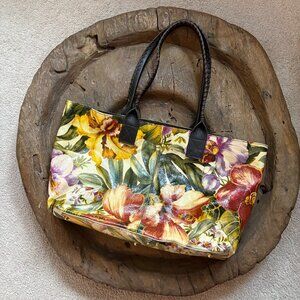 Maurizio Taiuti large floral shoulder tote bag made in Italy boho coquette